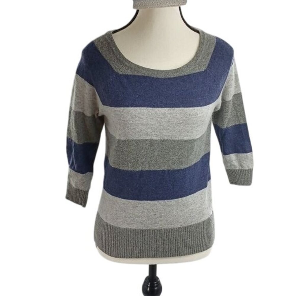 Cynthia Rowley Womens Sweater Size S Striped Angora Wool Blend Knit Pullover